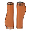 1 Pair PU Leather Bicycle Handlebar Grips Scooter Handlebar Overgrip Brown