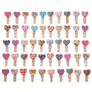 50pcs Love Heart Small Wooden Clothespin Craft Clips DIY Photo Cards Peg