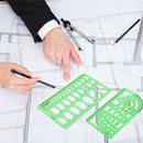6 Pack Clear Green Plastic Measuring Template Ruler for Home Office and School