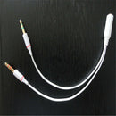 Popular Female to 2 Male Aux Audio Mic Splitter Cable Earphone Headphone Adapter