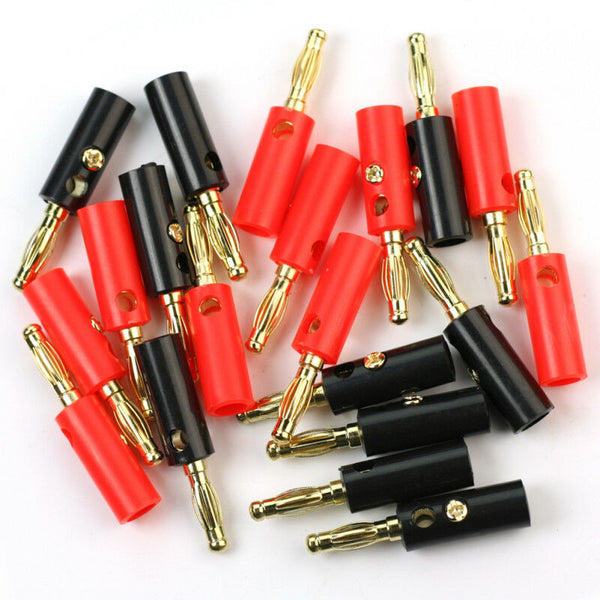 20pcs Banana Speaker Audio Wire Cable Screw Plugs Connectors Adapter 4mm