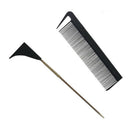 1pcs Hot Fashion Black Fine-tooth Comb Plastic and metal Pin Anti-static Ha R4Q9