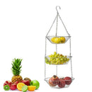 3 Tier Wire Hanging Fruit Basket Home Kitchen Metal Vegetable Storage Organ