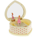 Wind-up Device Musical Heart-shaped Box With Dancing Lovely Girl Yellow