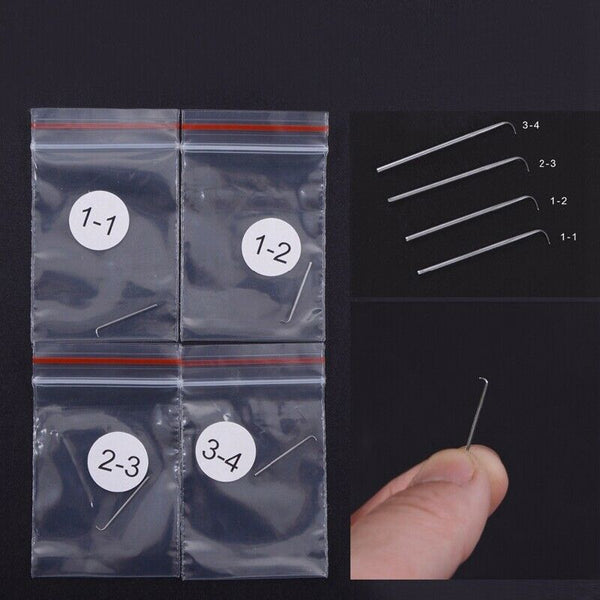 4 Pcs Ventilating Needles +1 Brasss Holder Make/Making/Repair Lace Wigs Tou B1L6