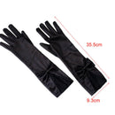 Women Black Lace Patchwork Satin Gloves Bowknot Sexy Clubwear Party Dance Glov3C