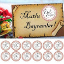 12PCS Eid Mubarak Stickers Label Gift Religious Festival Islamic Y0W3