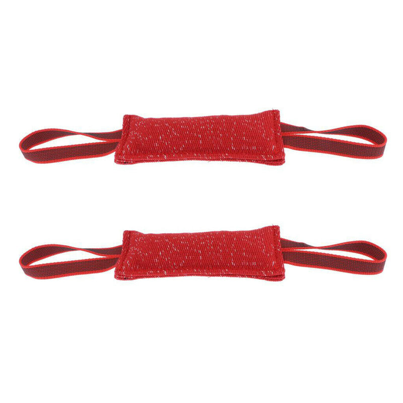2 Pcs Dog Puppy Training Bite Tug Toys With Handle for Small Dog Tug, Linen
