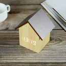 Creative Small House Led Wood Clock Home Office Voice-Activated Electronic