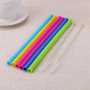 Reusable 6pcs/lot Drinking Straw Food Grade Silicone + 2 Cleaner Brush Set  R7K1