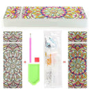 DIY Mandala Special Shaped Diamond Painting 2 Grids Students Pencil Case