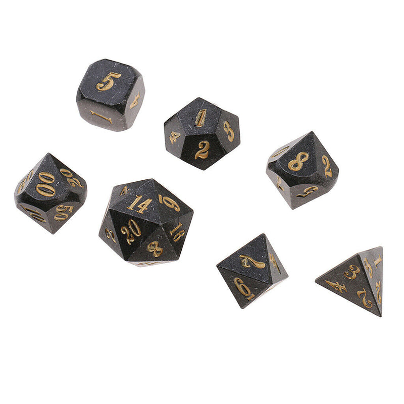 7 Pieces Metal Dice Set D6 D8 D10 D12 D20 For