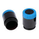 2 Pcs Battery Screw On Cup Cover for Wireless Microphone Mic Black&Blue