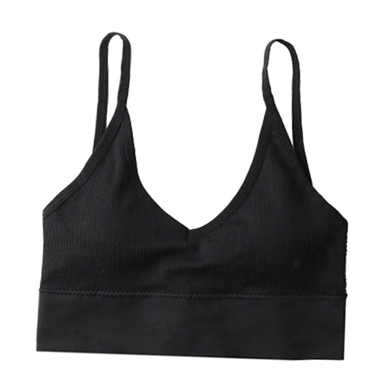2x Bustier Crop Top Bralette Women Padded Bra Women Sports Bra Soft Spaghetti