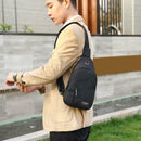Casual Crossbody Chest Bags Oxford Men Shoulder Messenger Handbags (Black)