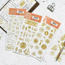 Creative Letter Stamp Greeting Card PET Golden Stickers Diary Stationery St C9W9