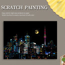 DIY Canada Night View Art Doodle Scratch Painting Educational Drawing Toys