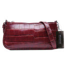 Retro Handbag Women Crocodile Leather Tote Office Lady Shoulder Bag (Red)
