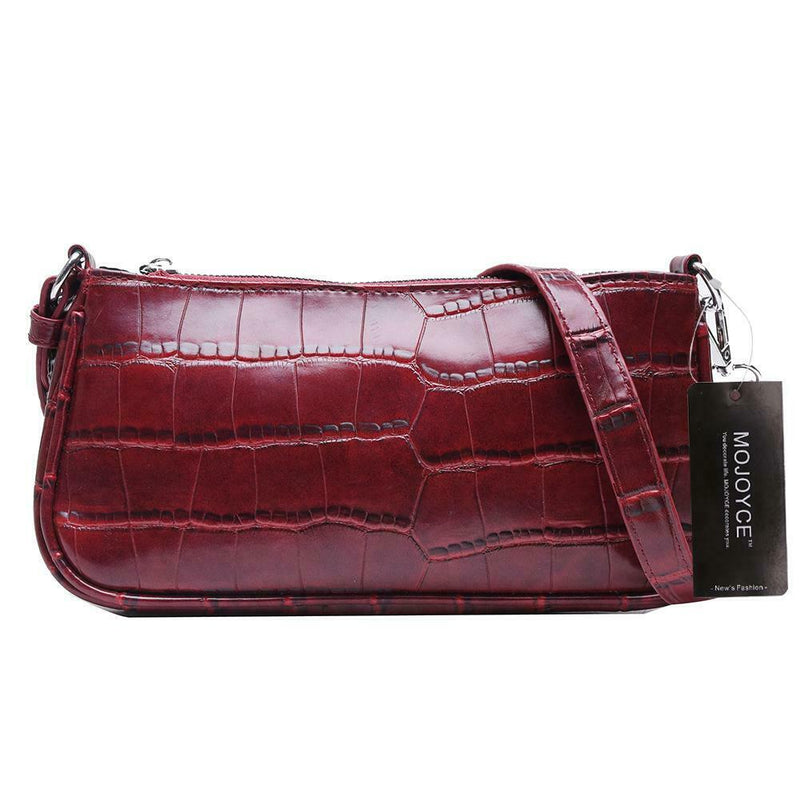 Retro Handbag Women Crocodile Leather Tote Office Lady Shoulder Bag (Red)
