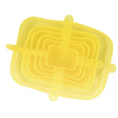 2 Set Yellow Silicone Elastic Seal Lids Bowl Covers Non-toxic Fresh-Care