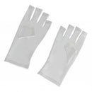 Fabric Anti UV Fingerless UV Protection Gloves For Nail  Drying Lamp White