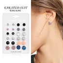 12 Pairs Charm Rhinestone Crystal Earrings Set Women Ear Stud Fashion Jewelry