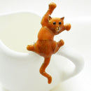 Orange Cat Brooch for Women Animal Brooch Cute Enamel Pin Jewelry Clothes A