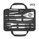 5pcs BBQ Barbecue Tool Set Stainless Steel Grill Grilling Accessory Wit YJK QWT