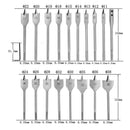 19Pcs 11-38Mm Spade Drill Bit Set with Extended Rod Wood Drill Bit Set for