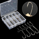 50PCS Useful Perforated Hooks Box Assorted Fishing Sharpened Lure Tackle Bait H7