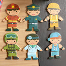 Baby Boy Changing Clothes Puzzle Set Children Kids Educational Wooden Toys
