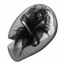 wedding 25CM black fascinator hair barrette K5L3