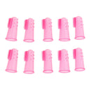 10 Pcs Dog Finger Toothbrush Dental Hygiene Finger Brushes for Dog Cat Pink