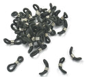25x Eye Glasses Spectacle Chain Strap Holder Rubber Loop End 20mm Black