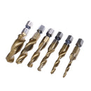 6X Hex Shank Titanium Plated Screw Thread Drill Bits Set Compound Tap M3- M10 3c