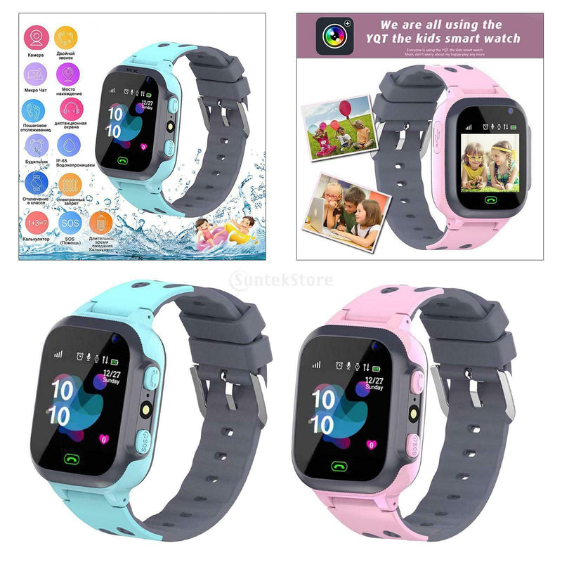 2Pcs Children Kids Tracker Smart Watch Phone Camera SOS Call for Age 4-12
