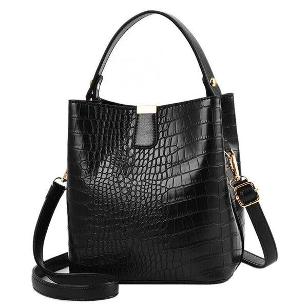 Retro Alligator Bucket Bags Women Crocodile Pattern Handbag Capacity Casual Y9Y5