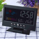 Alarm Clock Digital LED Backlight Time Date Display Snooze Thermometer Calendar