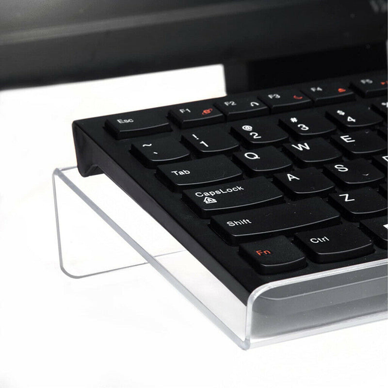 Clear Acrylic Tilted PC Keyboard Holder for Easy Ergonomic Typing, 43.2cmx4cm