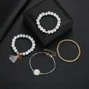 Bohemian Handmade Weave Heart Long Tassel Bracelet Sets Women Grey Rope Cha T5C5