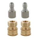 4pcs 1/4 inch Male and Female Pressure Washer Hose Connectors Quick Coupler