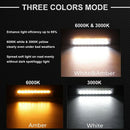 1x 6" 60W Car Top LED Offroad Work Light Bar Dual Color White & Amber Waterpr OZ
