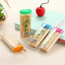 1 Box Portable Disposable Bamboo Wooden Cocktail Toothpicks Double Sided Travel