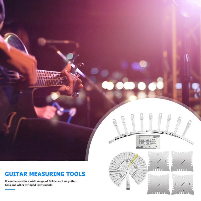 1 Set Guitar Measure Tool Understring Radius String Feeler Notched Radius Gauges