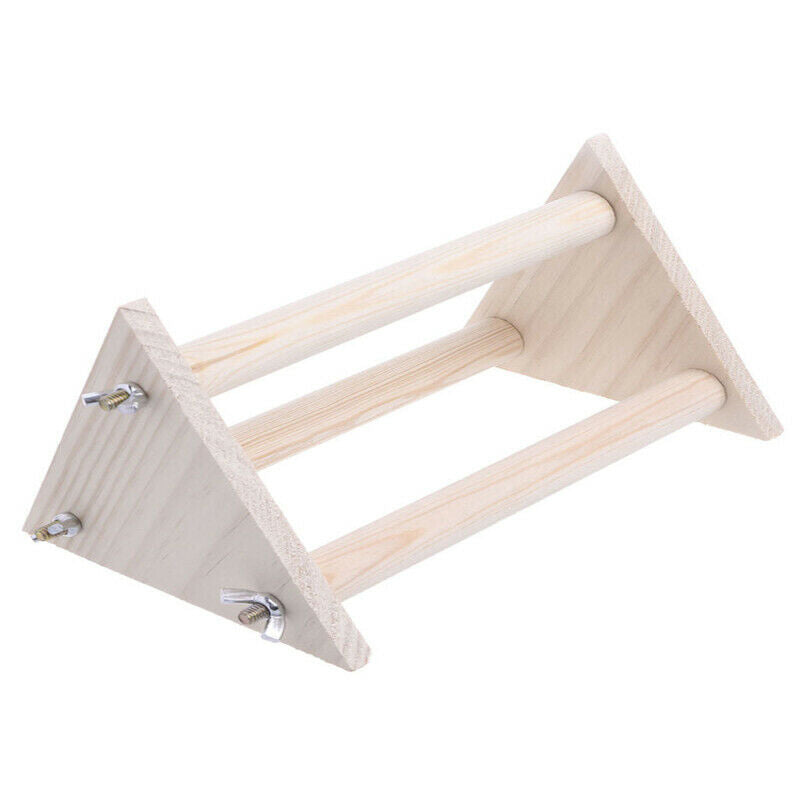 Funny Parrot Bird Perch Stand Play Toys Gym Wooden Activity Table Top Playstand