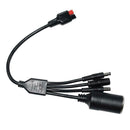 Copper 12-24V 0.5M 4-in-1 5.5mmx2.5mmDC Male Power Plug Adapter Cable 50cm