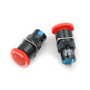 2PCS 16mm Cutout Twist Release Emergency Stop Mushroom Push Button Switch Bj