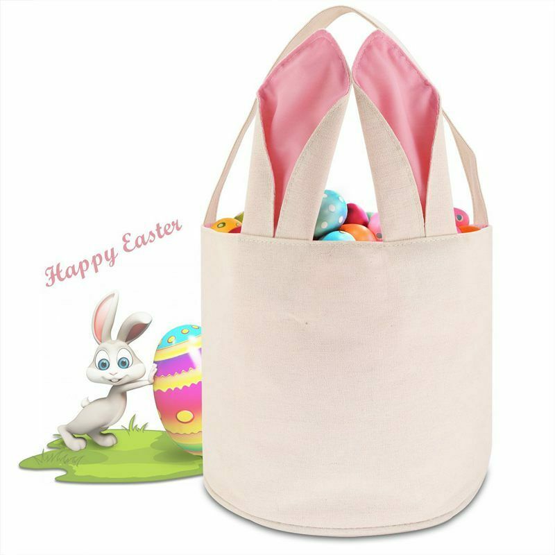 Easter Bunny Ears Basket Design Easter Bunny Bags Bunny Ears Tote Bags-pink T7G2