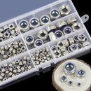 165pcs Boxed 304 Stainless Steel Nylon Lock Nut Locknut Self-Locking Nut NRJ