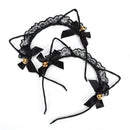 Women Lace Cat Ears Headband Bells Party Costume Fancy Dress Hair Hoop  OZ